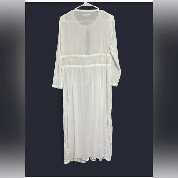 Reformation Ivory Sabella Long Duster Cover Up Dress Sz M - Picture 4 of 9